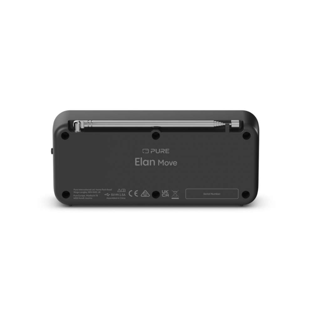 PURE Elan Move φορητό ψηφιακό ραδιόφωνο με DAB+ και Bluetooth, Μαύρο