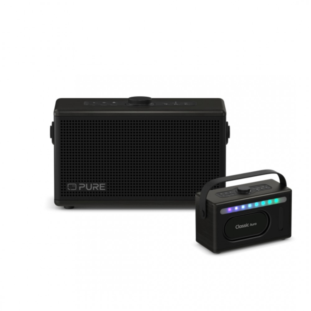 PURE Classic Aura Φορητό Ηχείο Bluetooth με Φωτισμό, Μαύρο