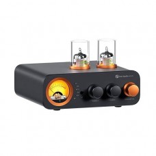 Fosi Audio MC331 Tube Integrated Amplifier with DAC, 2 Channel Home Audio Stereo Power Amp3.5mm Headphones, Vintage VU Meter Preamp with Bluetooth and USB/Opt/Coax/RCA