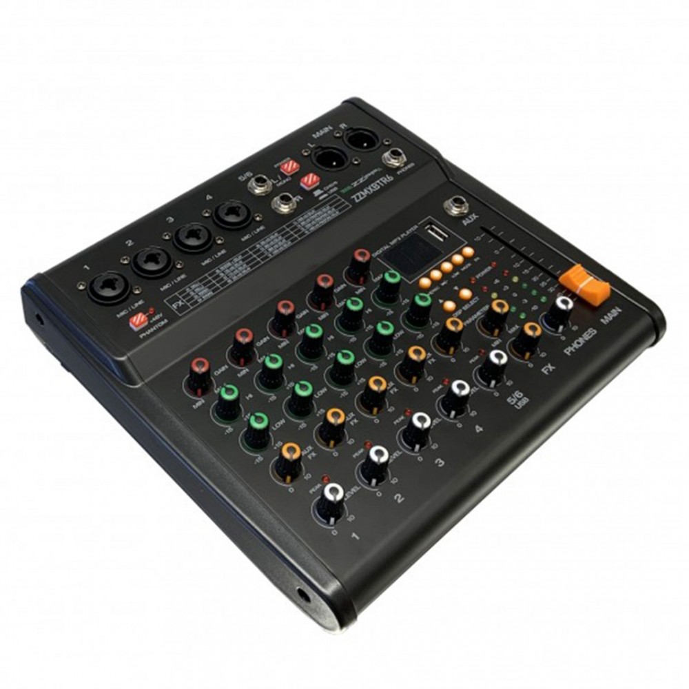 ZZiPP ZZMXBTR6 | Compact Αναλογική Κονσόλα 6 Καναλιών με DSP Multi-Effect & Bluetooth