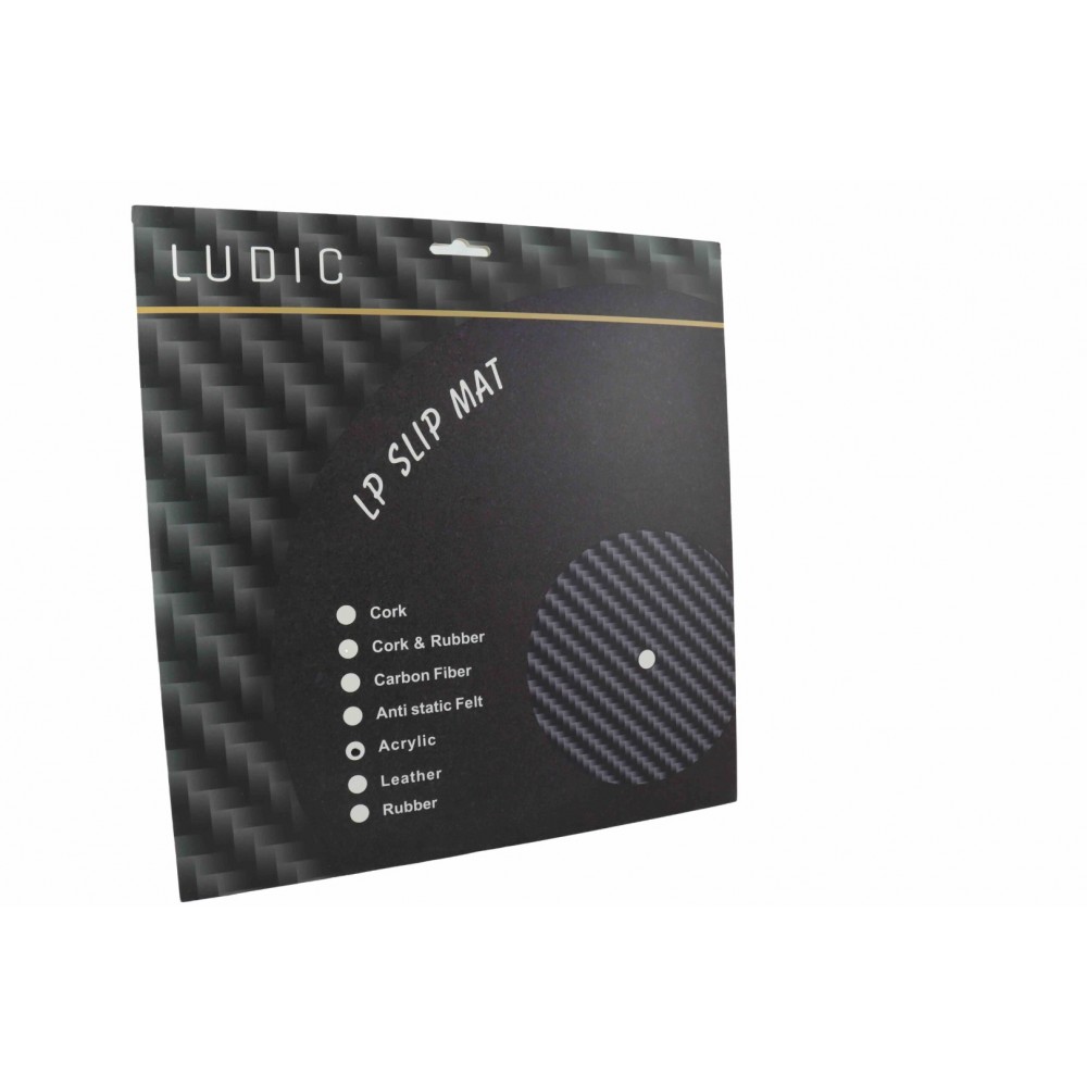 LUDIC Acrylic LP Slip Mat black. Antiskating adjustment.