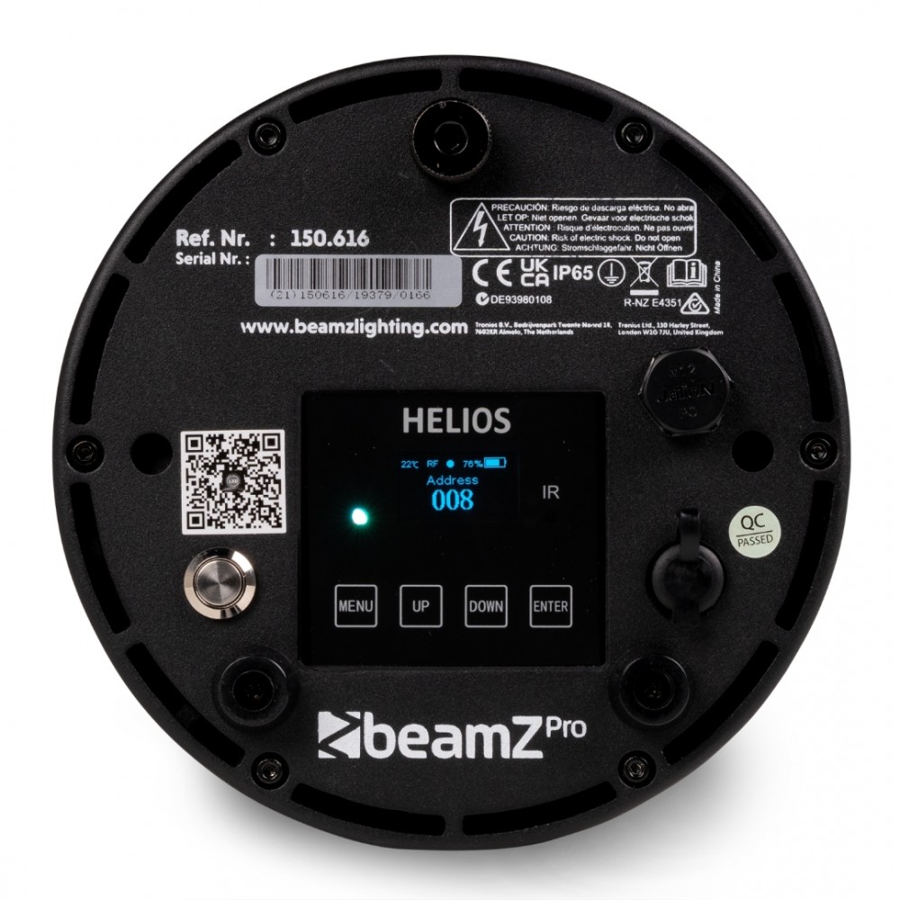 BeamZPro HELIOS KIT | Αδιάβροχο Φωτιστικό Uplight με Μπαταρία, 6x 15W 6-in-1 RGBWA-UV LEDs