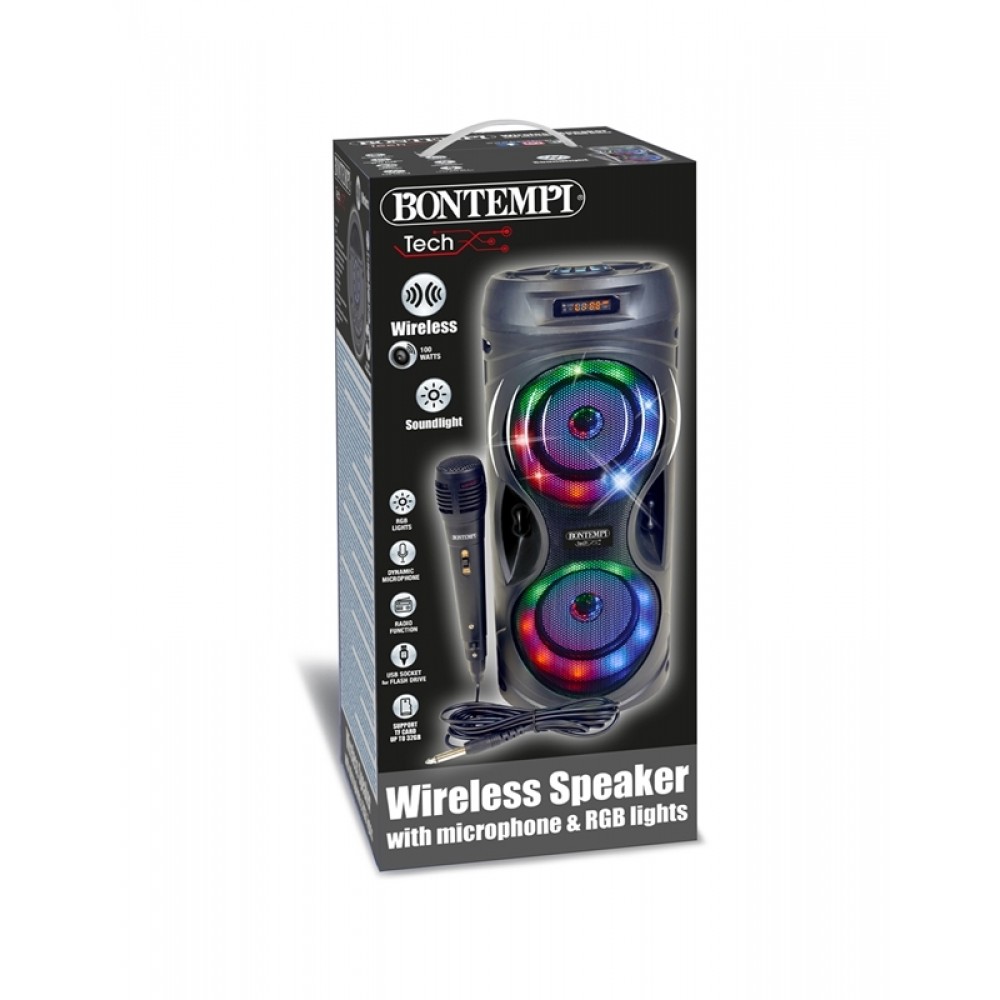 BONTEMPI 49 1040 ασύρματο Ηχείο Bluetooth 2 x 80 watt με μικρόφωνο,TWS λειτουργία