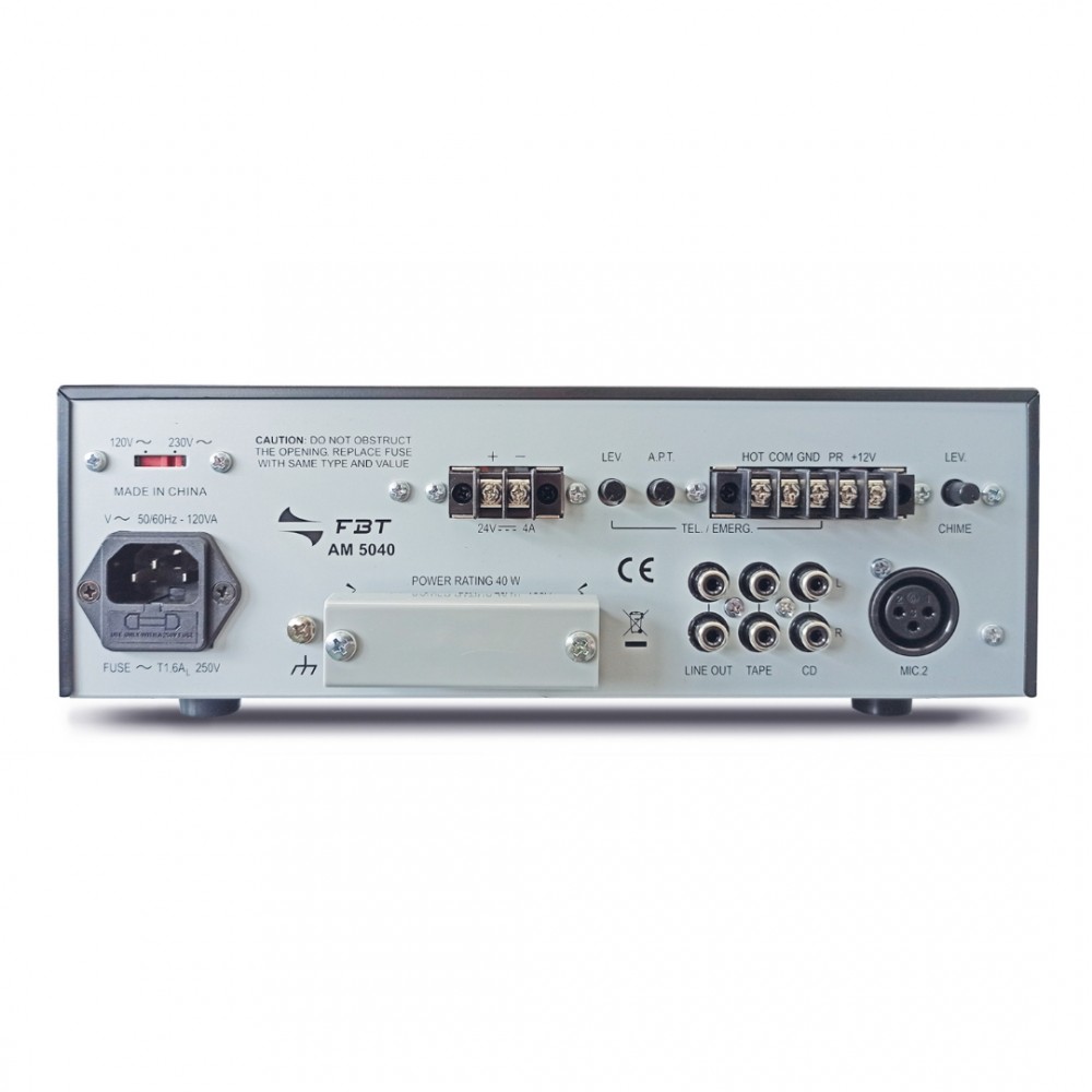 FBT AM5040 | Ενισχυτής Εγκαταστάσεων, Class AB, 40W/100V, 40W/8 Ohm