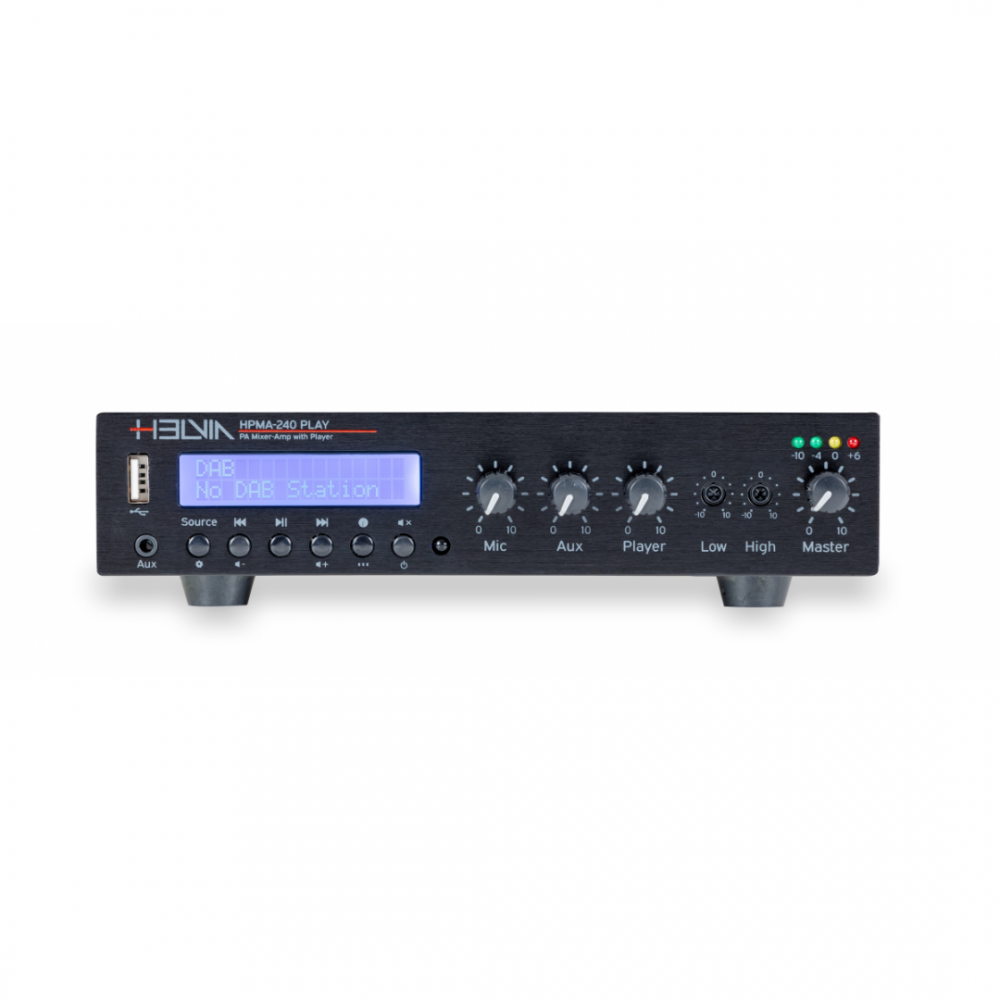 HELVIA HPMA240 PLAY | Ενισχυτής - Mixer 240W 100V/έως 2Ω, Class D, με DAB+, FM, USB, BT Player HELVIA HPMA240 PLAY | Ενισχυτής - Mixer 240W 100V/έως 2Ω, Class D, με DAB+, FM, USB, BT Player