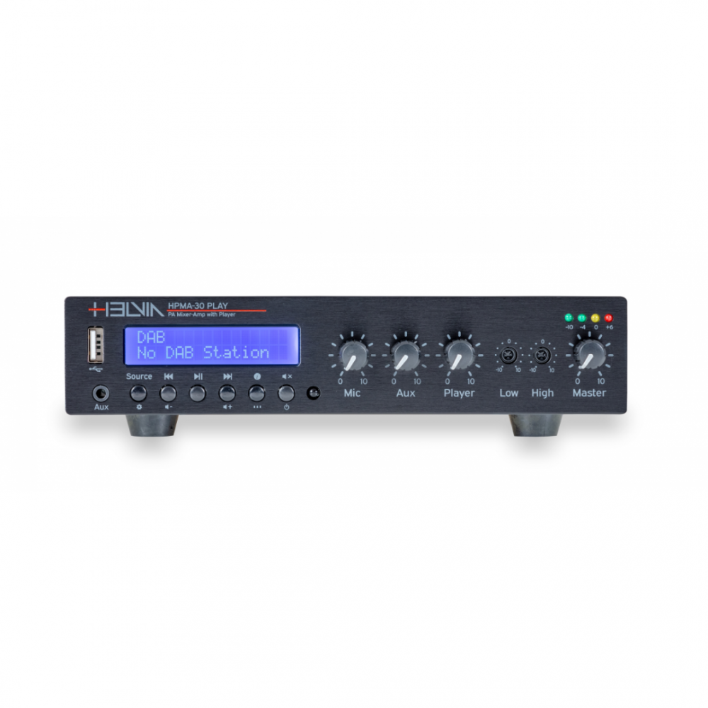 HELVIA HPMA30 PLAY | Ενισχυτής - Mixer 30W 100V/4Ω Class D, με DAB+, FM, USB, BT Player HELVIA HPMA30 PLAY | Ενισχυτής - Mixer 30W 100V/4Ω Class D, με DAB+, FM, USB, BT Player