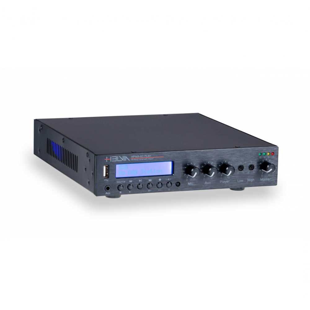 HELVIA HPMA60 PLAY | Ενισχυτής - Mixer 60W 100V/4Ω Class D, με DAB+, FM, USB, BT Player HELVIA HPMA60 PLAY | Ενισχυτής - Mixer 60W 100V/4Ω Class D, με DAB+, FM, USB, BT Player