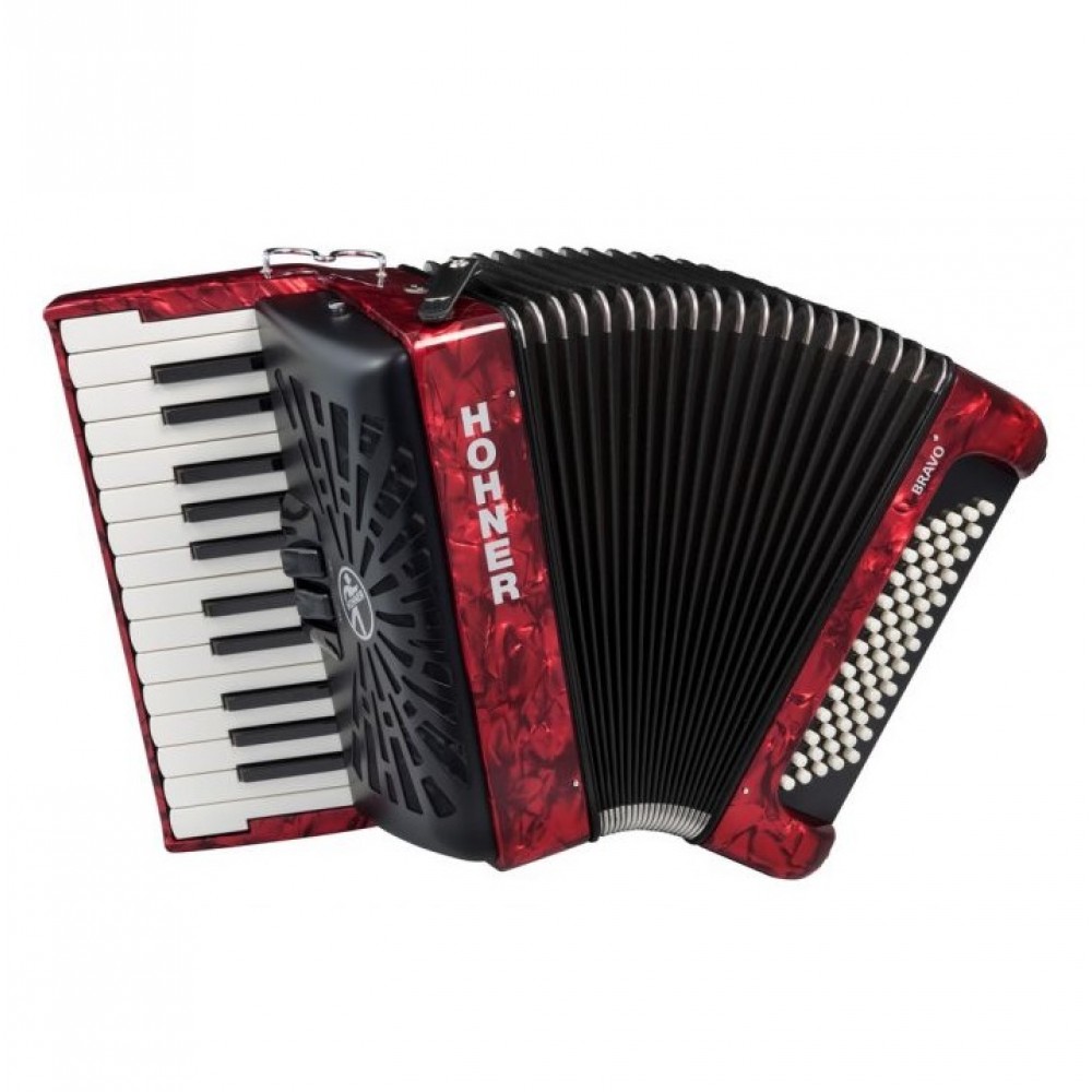 HOHNER Bravo II 60 RD A16972 Silent Key Ακκορντεόν Kόκκινο HOHNER Bravo II 60 RD A16972 Silent Key Ακκορντεόν Kόκκινο