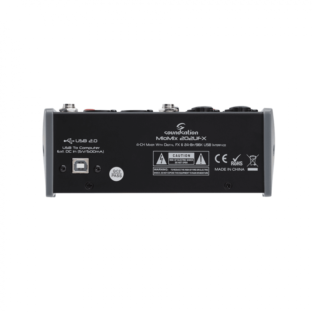 SOUNDSATION MIOMIX 202UFX | Κονσόλα Μίξης Ήχου 4 Kαναλιών με USB & Εφφέ