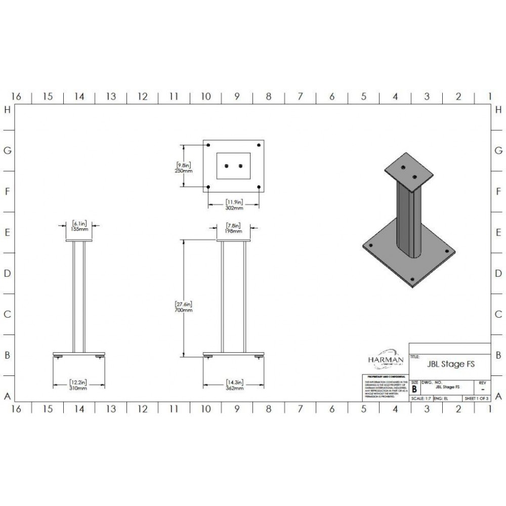 JBL Stage FS Speaker Stand (Ζεύγος) white
