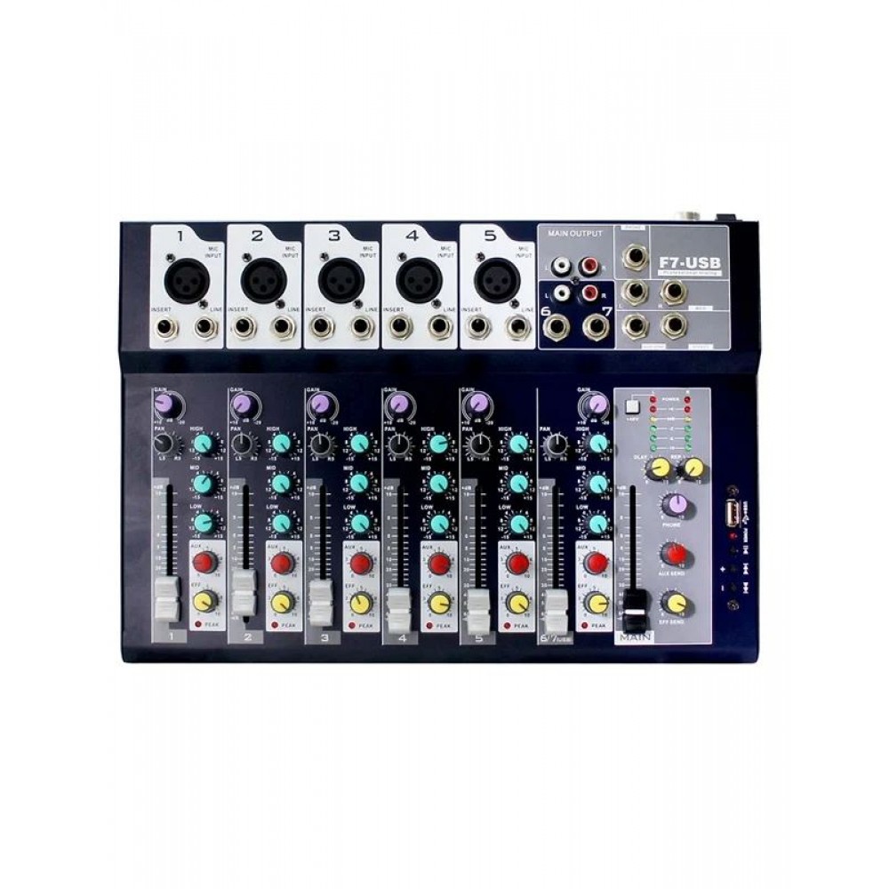 LUCKY TONE F7-USB Κονσόλα Mίξης ΄Hχου 7 Kαναλιών