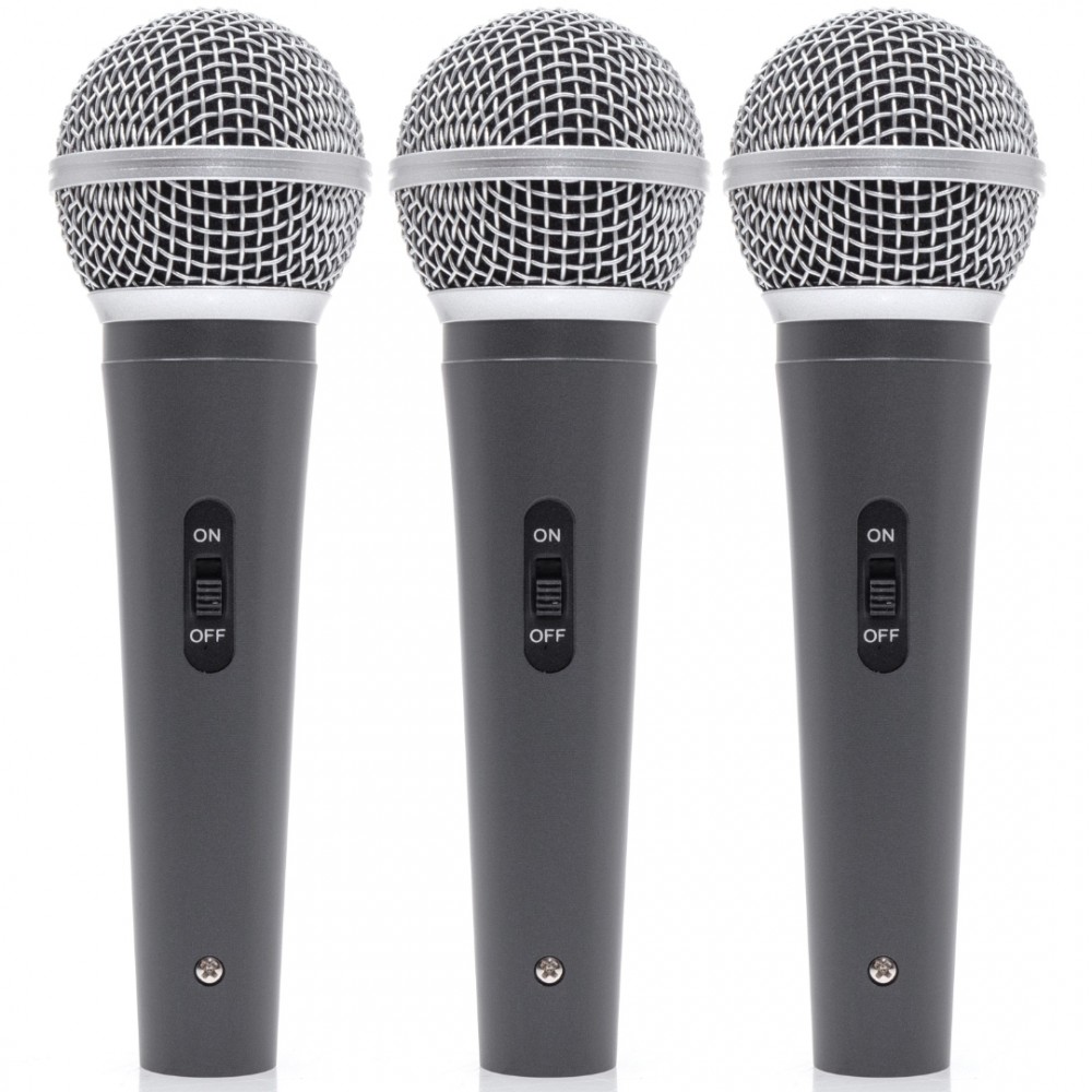 MAC MAH MIC300 | Σετ Ενσύρματα Δυναμικά Μικρόφωνα με Διακόπτη, 3τμχ