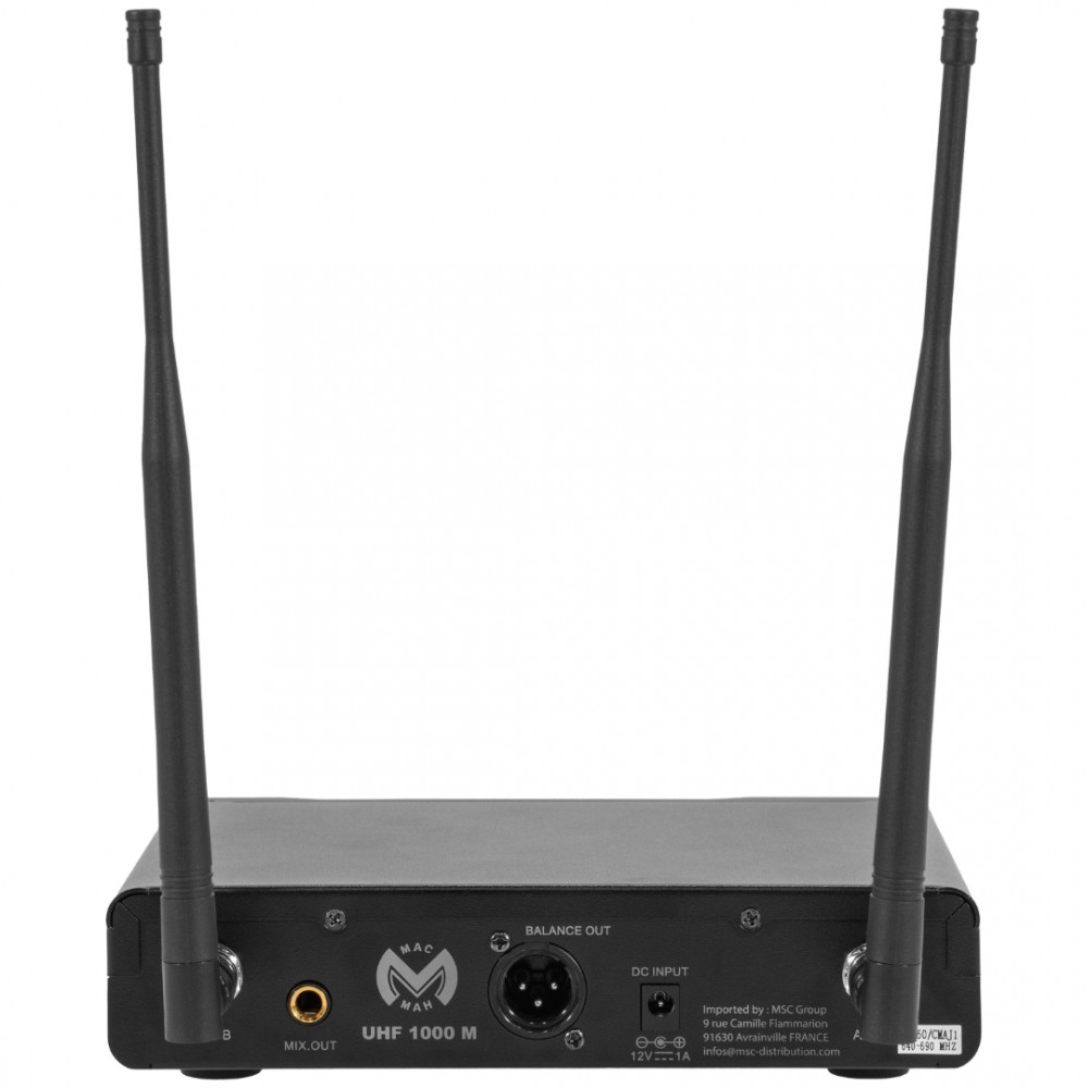 MAC MAH UHF 1000M Σετ 1x Ασύρματο Μικρόφωνο Χειρός UHF 640-690MHz με Δέκτη MAC MAH UHF 1000M Σετ 1x Ασύρματο Μικρόφωνο Χειρός UHF 640-690MHz με Δέκτη