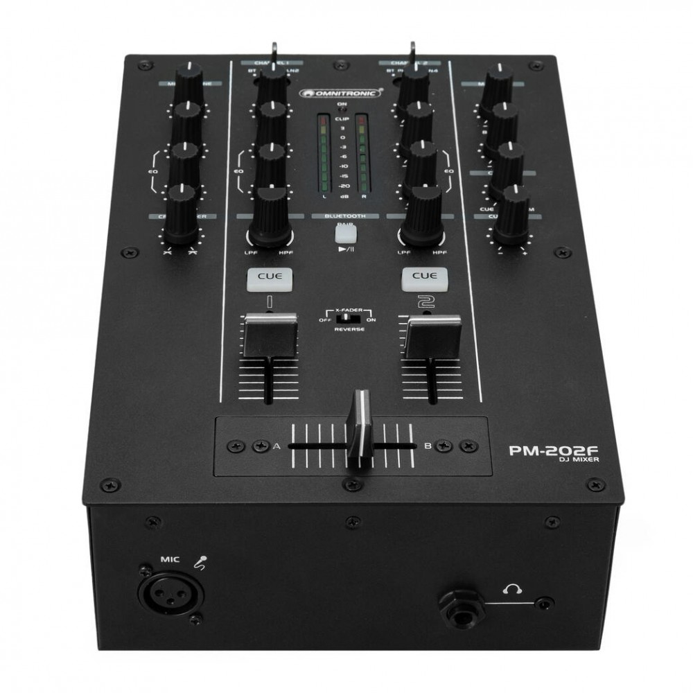 OMNITRONIC PM202F | Mini Μίκτης DJ 2x Καναλιών με Bluetooth & Φίλτρο Ήχου