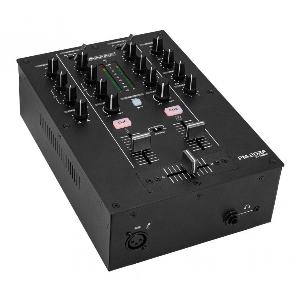OMNITRONIC PM202F | Mini Μίκτης DJ 2x Καναλιών με Bluetooth & Φίλτρο Ήχου