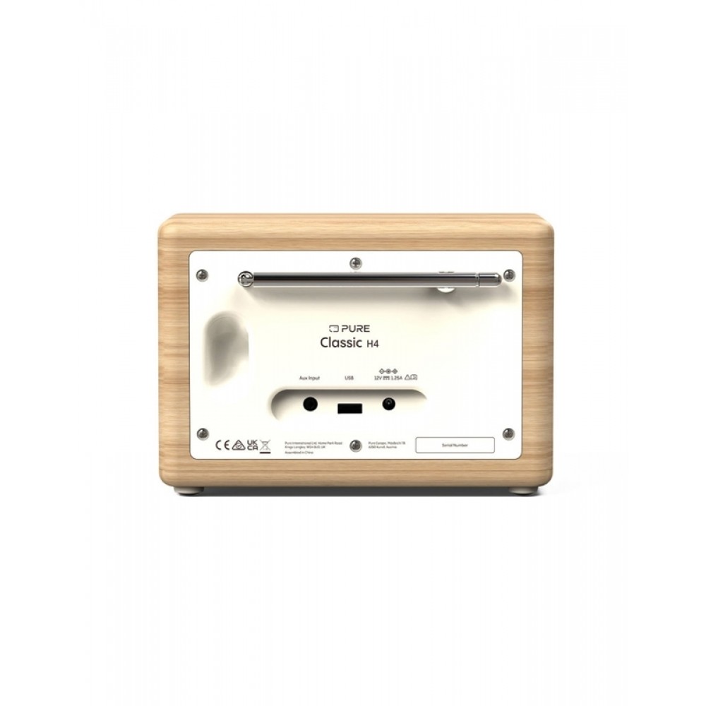 PURE Classic H4 Ψηφιακό Pαδιόφωνο DAB+ Kαι Bluetooth, Λευκό / Bελανιδιά