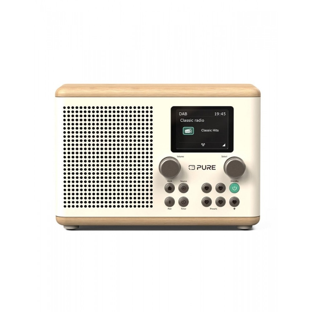 PURE Classic H4 Ψηφιακό Pαδιόφωνο DAB+ Kαι Bluetooth, Λευκό / Bελανιδιά