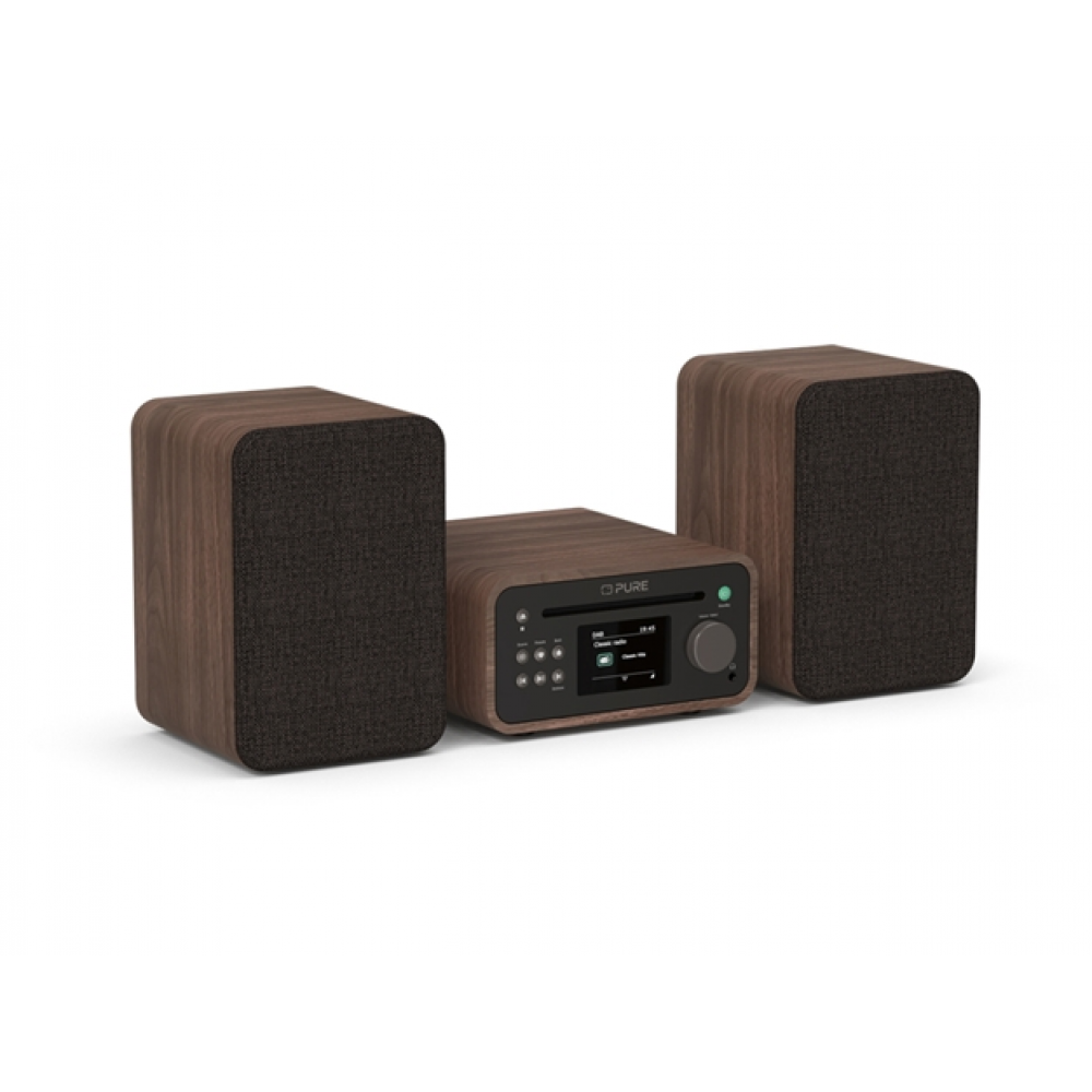 PURE Classic Stereo Mini Oλοκληρωμένο Hχοσύστημα με Bluetooth, Coffee Brown / Walnut
