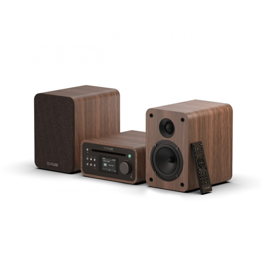 PURE Classic Stereo Mini Oλοκληρωμένο Hχοσύστημα με Bluetooth, Coffee Brown / Walnut