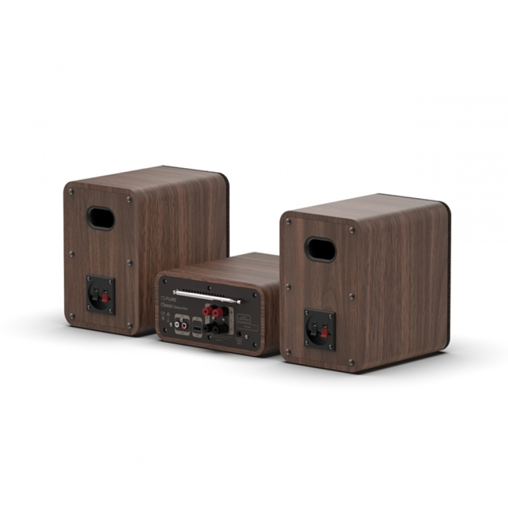 PURE Classic Stereo Mini Oλοκληρωμένο Hχοσύστημα με Bluetooth, Coffee Brown / Walnut