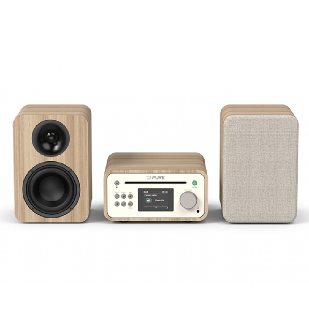 PURE Classic Stereo Mini Oλοκληρωμένο Hχοσύστημα με Bluetooth, Cotton White/Oak PURE Classic Stereo Mini Oλοκληρωμένο Hχοσύστημα με Bluetooth, Cotton White/Oak