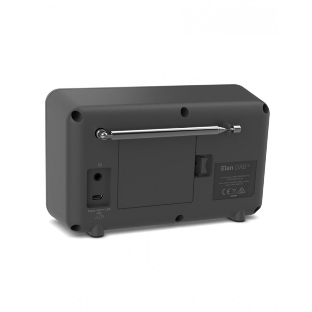 PURE Elan DAB+ φορητό ψηφιακό ραδιόφωνο με DAB+ και Bluetooth, Ανθρακί