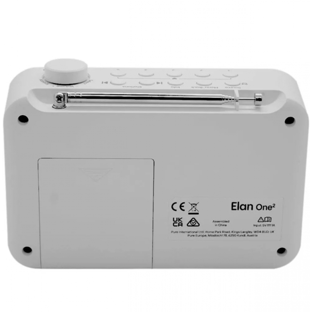 PURE Elan One 2 φορητό ψηφιακό ραδιόφωνο με DAB+ και Bluetooth, Λευκό