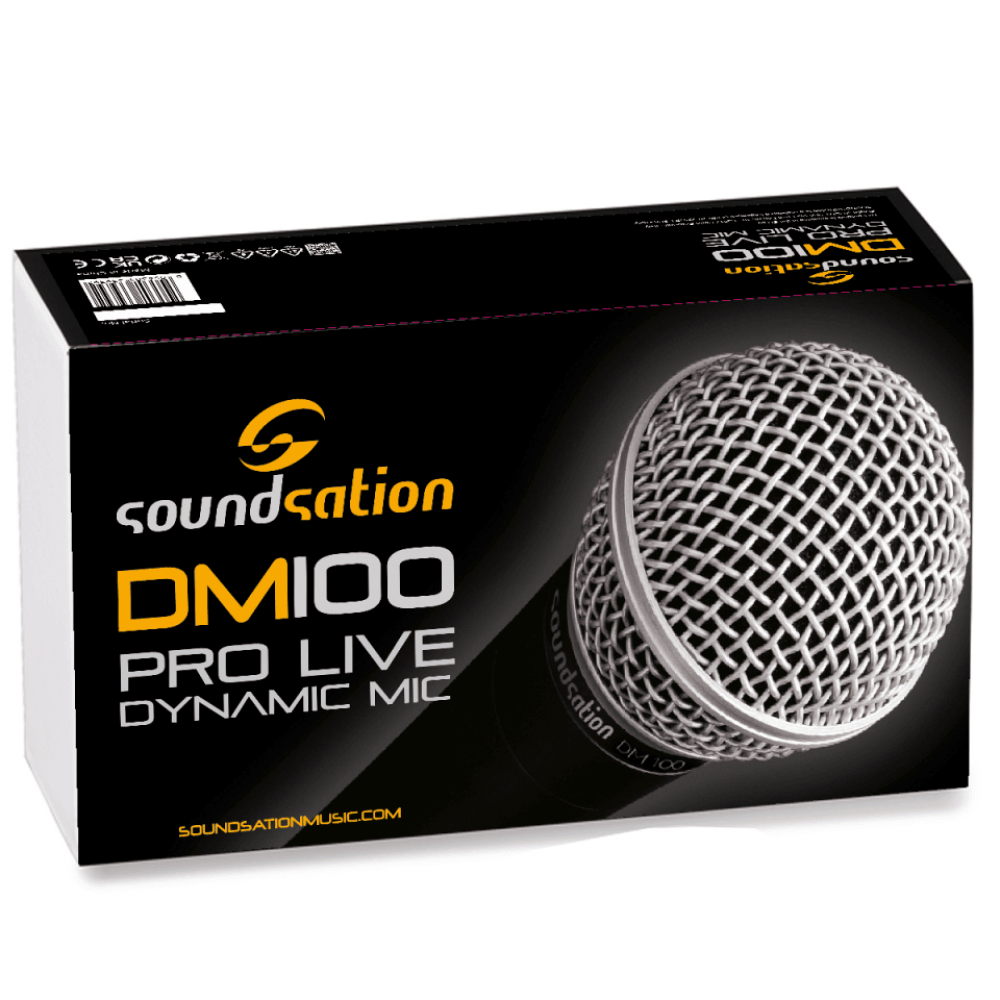 SOUNDSATION DM100 | Ενσύρματο Μικρόφωνο Δυναμικό Καρδιοειδές με Καλώδιο XLR, Clip & Θήκη