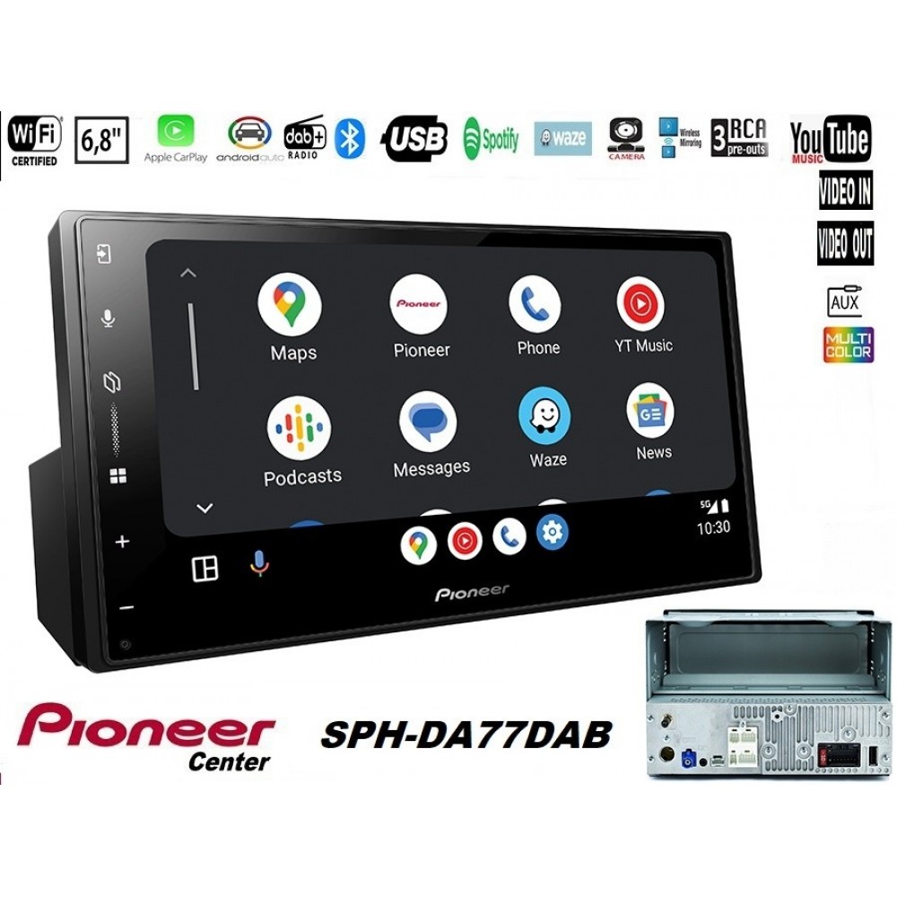 Pioneer SPH-DA77DAB 6,8'' Ασύρματο Android Auto και CarPlay Pioneer SPH-DA77DAB 6,8'' Ασύρματο Android Auto και CarPlay
