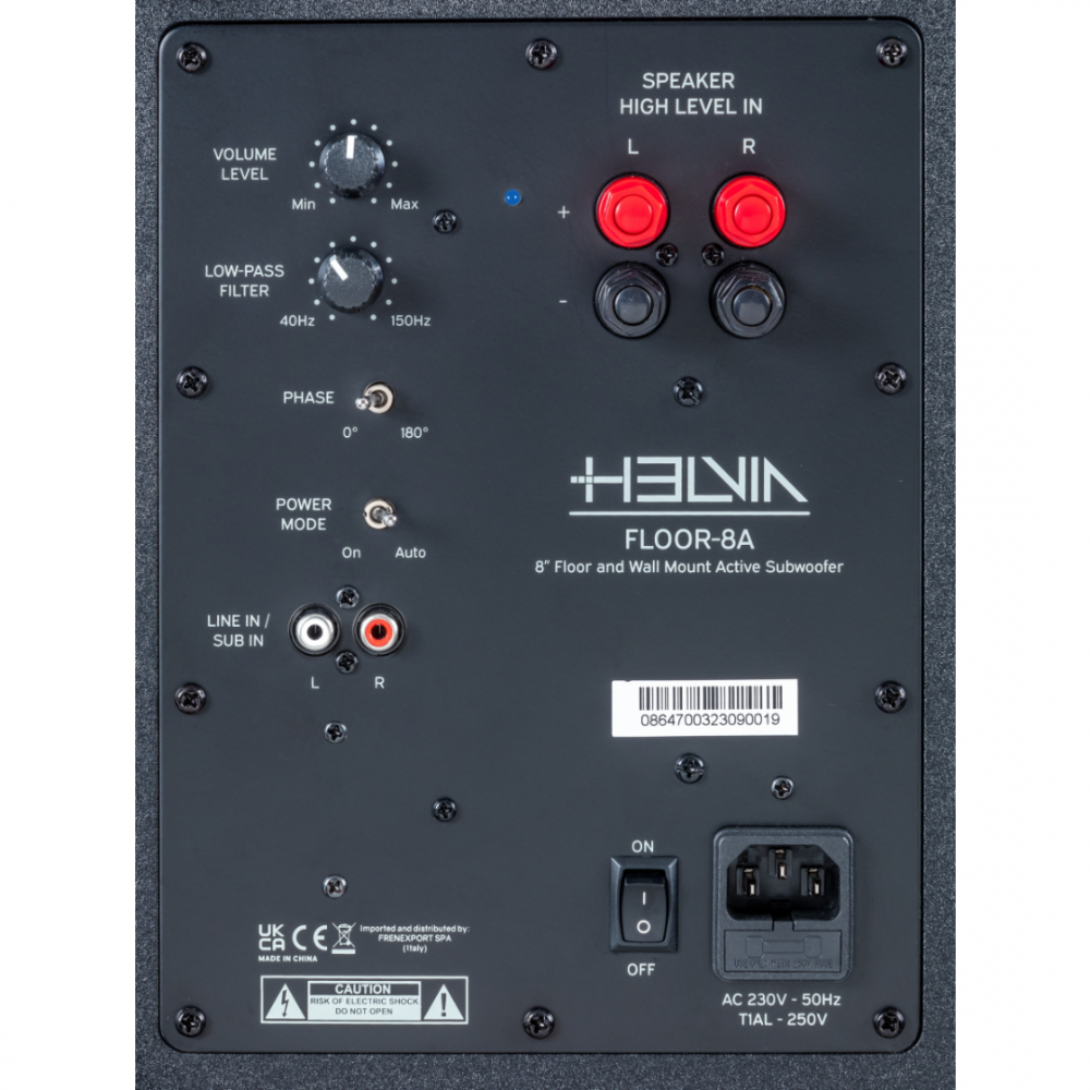HELVIA FLOOR8A BK | Αυτοενισχυόμενο Subwoofer 8