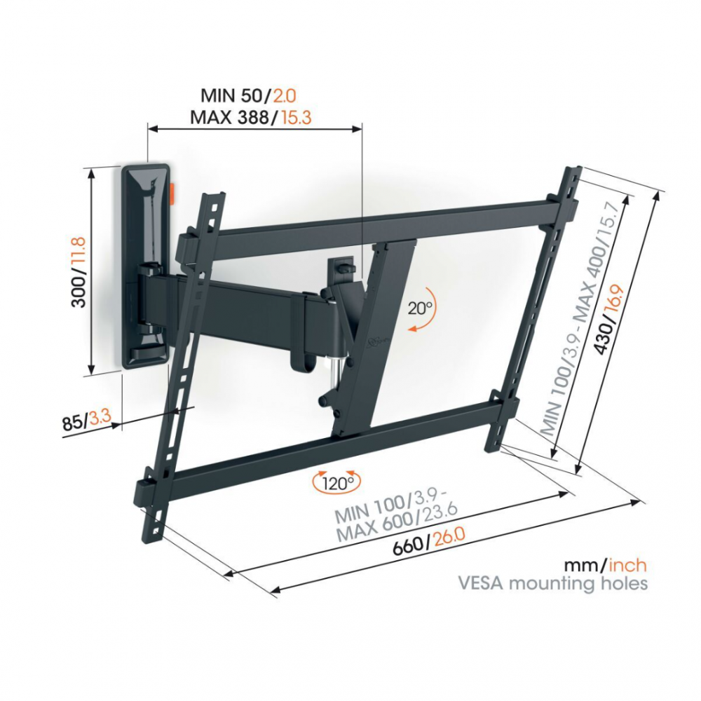 VOGELS TVM 3623 Full-Motion TV Wall Mount 77"
