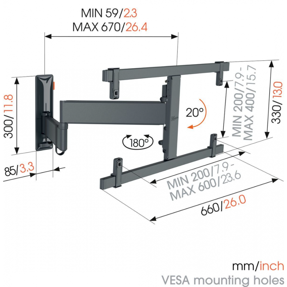VOGELS TVM 3663 Full-Motion TV Wall Mount 77"