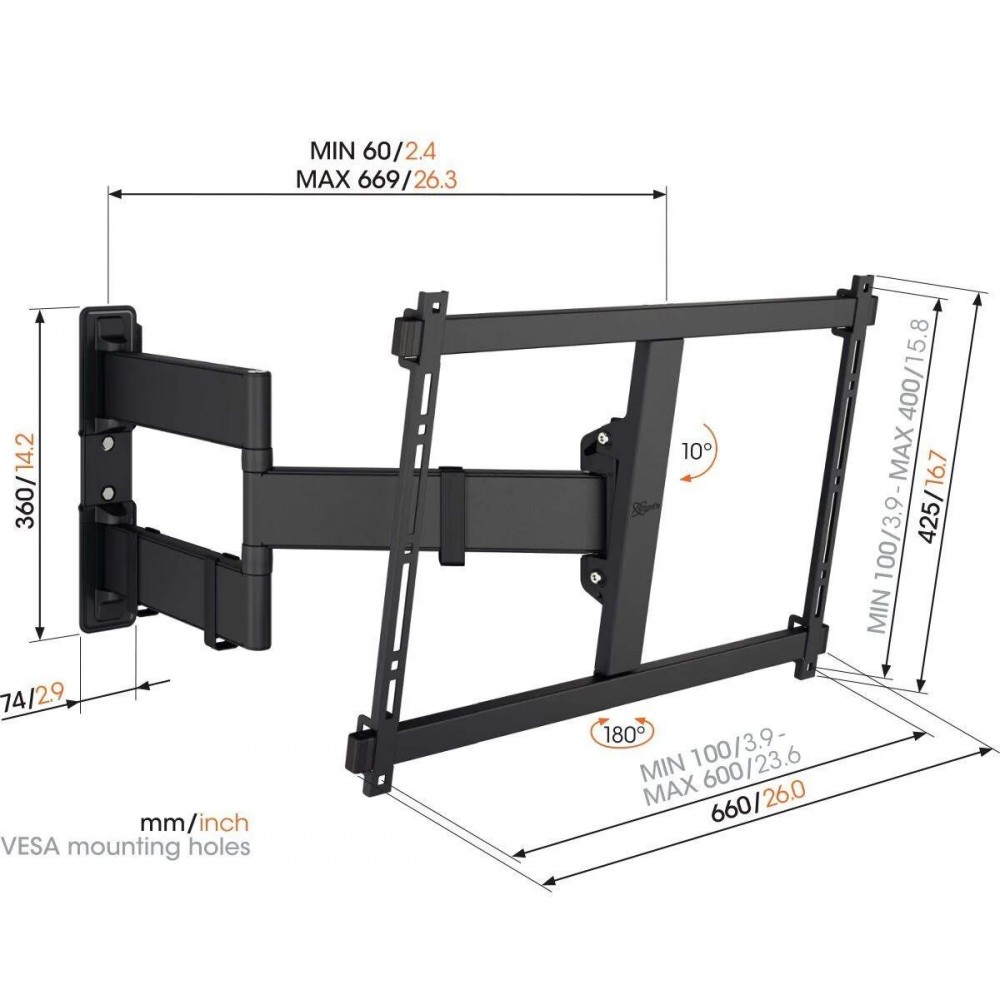 Vogel's TVM 3843 Full-Motion TV Wall Mount Black