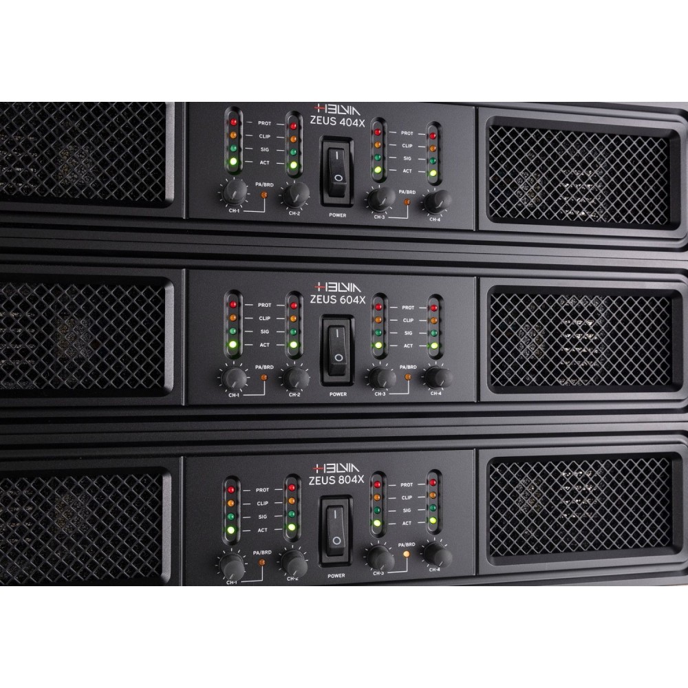 HELVIA ZEUS 404X | Τετρακάναλος Ενισχυτής 4x 400W/8Ω & 600W/4Ω, με Crossover HELVIA ZEUS 404X | Τετρακάναλος Ενισχυτής 4x 400W/8Ω & 600W/4Ω, με Crossover