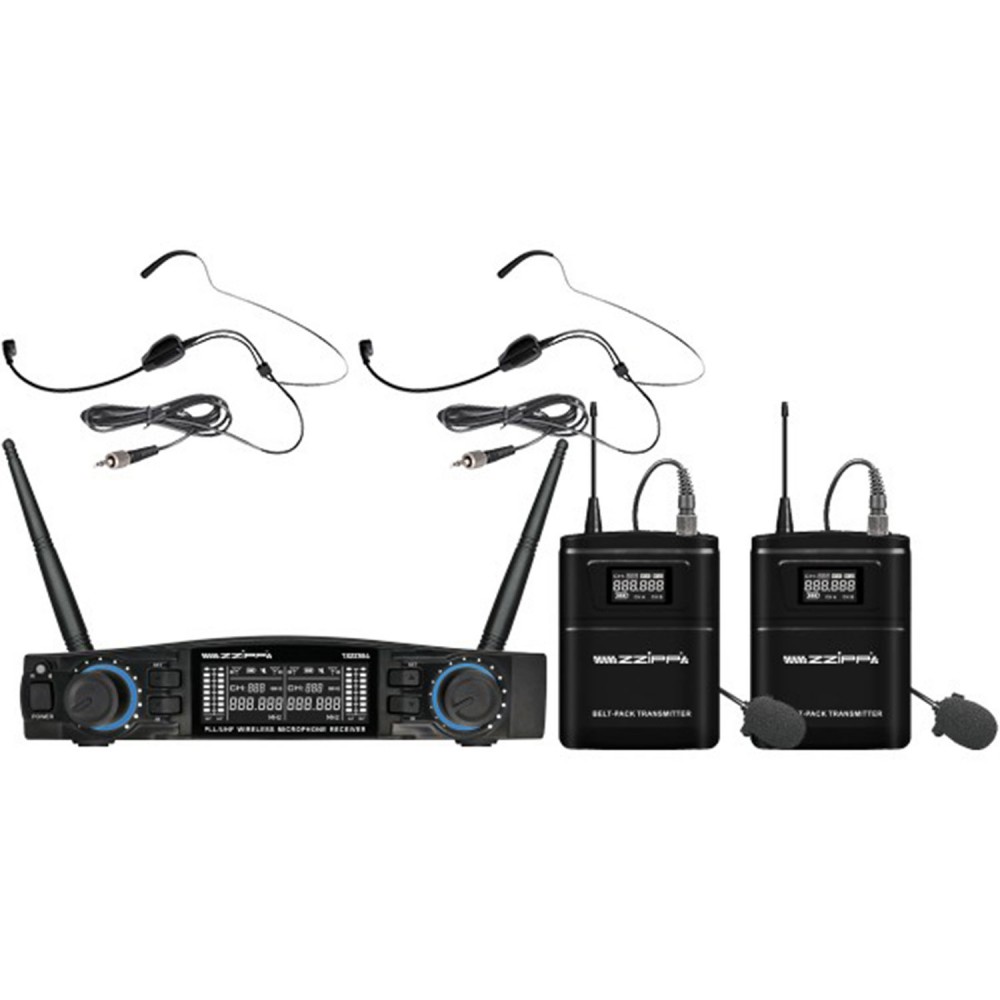 ZZiPP TXZZ584 | Σετ 2x Μικρόφωνα Κεφαλής, 2x Bodypack & Διπλός Δέκτης 48 Kαναλιών ZZiPP TXZZ584 | Σετ 2x Μικρόφωνα Κεφαλής, 2x Bodypack & Διπλός Δέκτης 48 Kαναλιών