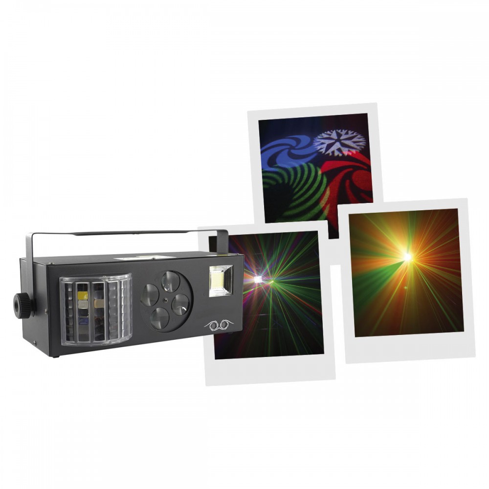 BOOMTONE DJ LIGHTSHOW 4FX | Εφέ Φωτισμού Party Laser, Derby, Animated Gobos & Strobe