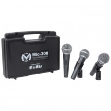 MAC MAH MIC300 | Σετ Ενσύρματα Δυναμικά Μικρόφωνα με Διακόπτη, 3τμχ