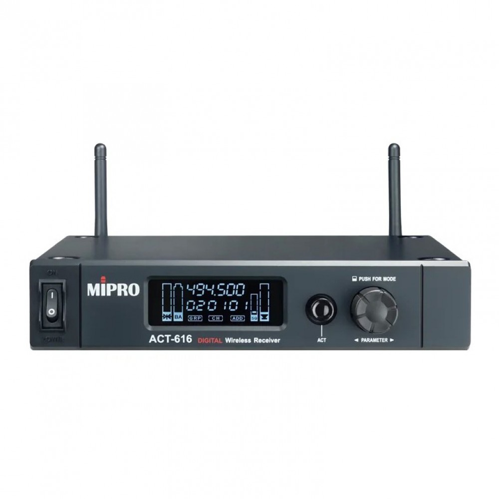 MIPRO ACT616 5CA UHF RECEIVER | Mονός Ψηφιακός Δέκτης Wideband με Κρυπτογράφηση 494-542MHz MIPRO ACT616 5CA UHF RECEIVER | Mονός Ψηφιακός Δέκτης Wideband με Κρυπτογράφηση 494-542MHz