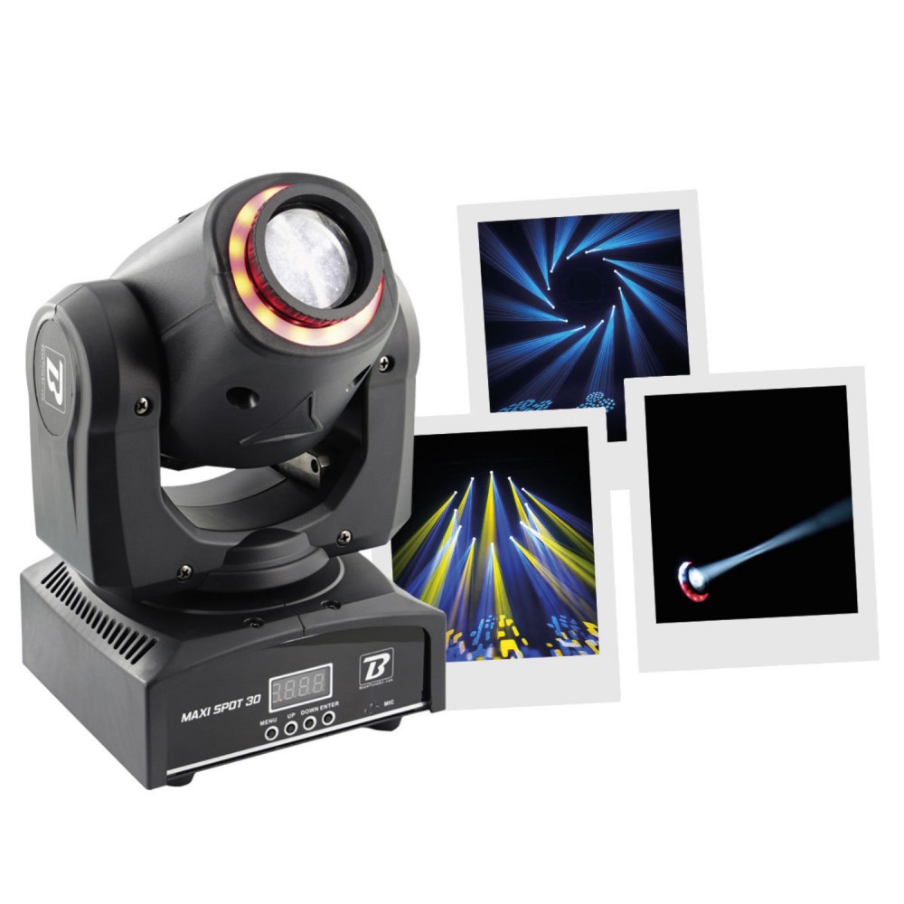 BOOMTONE DJ MAXISPOT 30 | Κινούμενη Κεφαλή Led Spot 30W με RGB Δακτύλιο