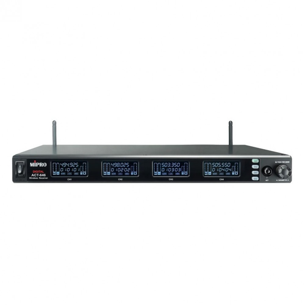 MIPRO ACT646 5CA UHF RECEIVER | Τετραπλός Ψηφιακός Δέκτης Wideband με Κρυπτογράφηση 494-542MHz MIPRO ACT646 5CA UHF RECEIVER | Τετραπλός Ψηφιακός Δέκτης Wideband με Κρυπτογράφηση 494-542MHz