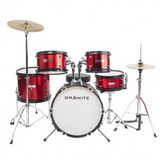 GRANITE Rock Red Drumset Junior Kit Ντραμς με Πιατινία